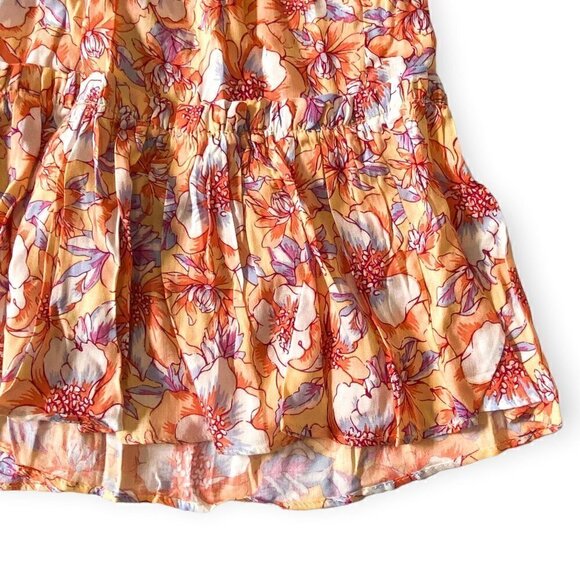 NWT ‎ Poupette St Barth Triny Floral Mini dress, Size L, Orange Esterel - Picture 9 of 16